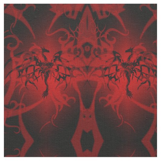 Fantasy Black Dragons Goth Stoff (Nahaufnahme)