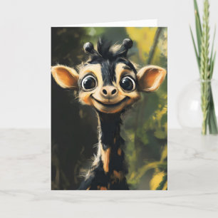 Fantasy Black Giraffe Niedlich Feiertagskarte