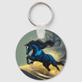 Fantasy Black Hallion in der Wüste Schlüsselanhänger (Vorderseite)