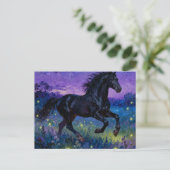 Fantasy Black Horse Postcard Postkarte (Stehend Vorderseite)