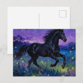 Fantasy Black Horse Postcard Postkarte (Vorne/Hinten)