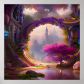 Fantasy Bläserhof Rosa Baum Poster (Vorne)