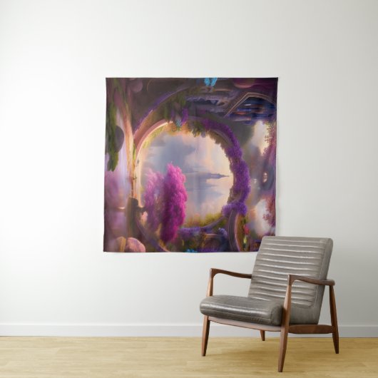 Fantasy Bläserhof Rosa Baum Wandteppich (Beispiel (Horizontal))