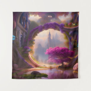 Fantasy Bläserhof Rosa Baum Wandteppich