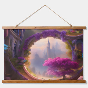 Fantasy Bläserhof Rosa Baum Wandteppich Mit Holzrahmen