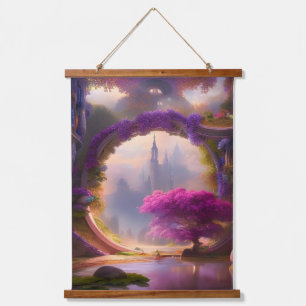 Fantasy Bläserhof Rosa Baum Wandteppich Mit Holzrahmen