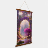 Fantasy Bläserhof Rosa Baum Wandteppich Mit Holzrahmen (Gewinkelt)