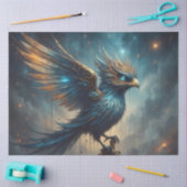 Fantasy-Blauer-Phönix-Vogel-Decoupage-Papier Seidenpapier (Basteln)