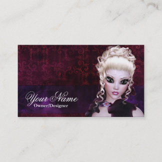 Fantasy Blonde Dark Gothic Style Business Card 2 Visitenkarte