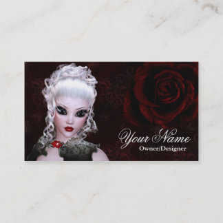 Fantasy Blonde Dark Gothic Style Business Card 4 Visitenkarte