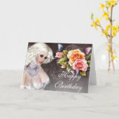 Fantasy Blonde mit Rose Geburtstagkarte Karte (Gelbe Blume)