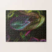 Fantasy Blue Abstrakt Lady Slipper Blume Art Puzzle (Horizontal)