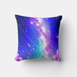 Fantasy Blue and Pink Milky Way Astronomie Kissen