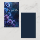 Fantasy Blue and Purple Roses Visitenkarte (Vorne/Hinten)