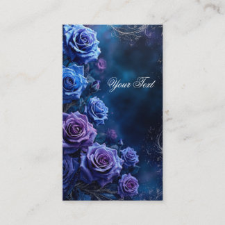 Fantasy Blue and Purple Roses Visitenkarte