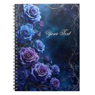 Fantasy Blue and Purple Wedding Roses Notizblock