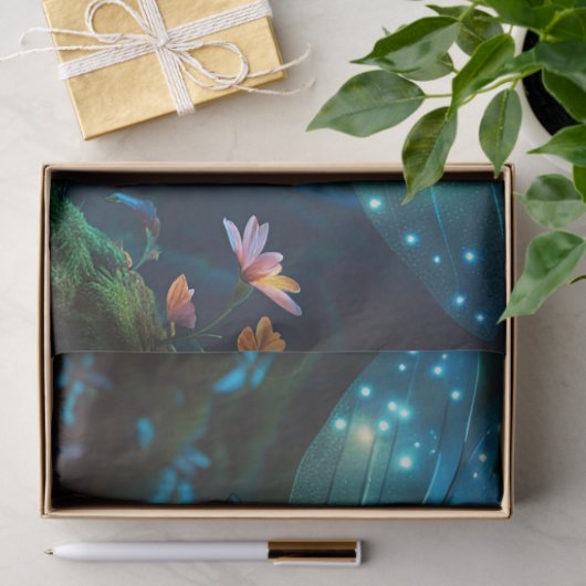 Fantasy Blue Dragonfly Faicess Dekoupage Seidenpapier (Geschenk)