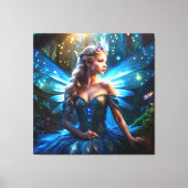 Fantasy Blue Dragonfly Faicess Prinzessin Leinwanddruck (Vorderseite)