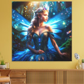 Fantasy Blue Dragonfly Faicess Prinzessin Leinwanddruck (Insitu (Wohnzimmer))