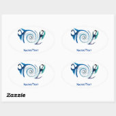 Fantasy Blue Dragons Mystical Custom Ovaler Aufkleber (Blatt)