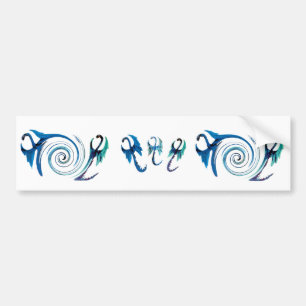 Fantasy Blue Dragons Mythic Animal Autoaufkleber