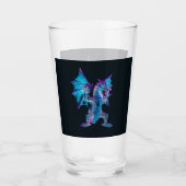 Fantasy Blue Fire Dragon Glas (Vorderseite)