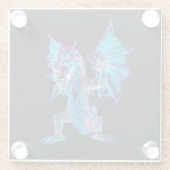 Fantasy Blue Fire Dragon Glasuntersetzer (Rückseite)