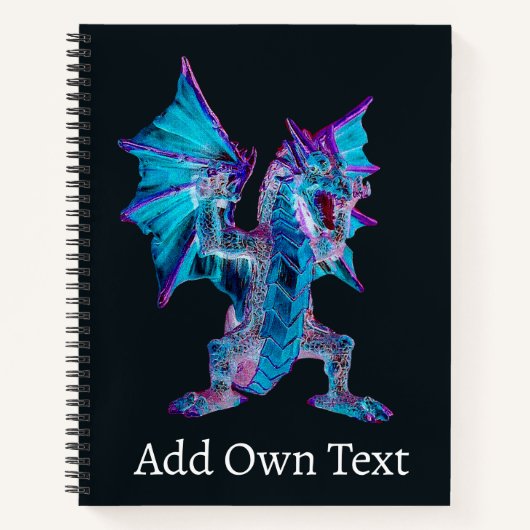 Fantasy Blue Fire Dragon Notizblock (Vorderseite)