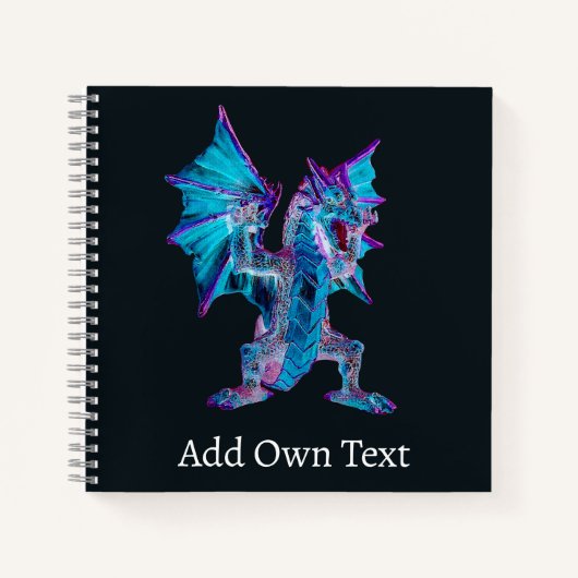 Fantasy Blue Fire Dragon Notizblock (Vorderseite)