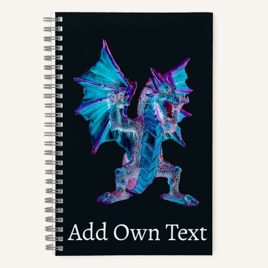 Fantasy Blue Fire Dragon Notizblock (Vorderseite)