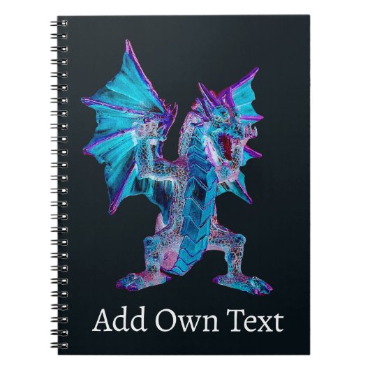Fantasy Blue Fire Dragon Notizblock (Vorderseite)
