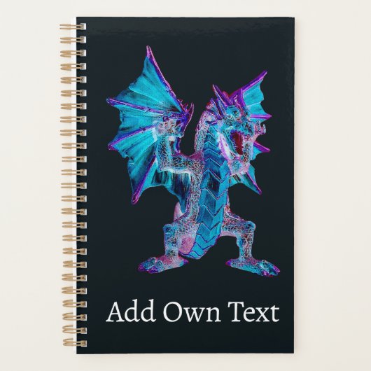 Fantasy Blue Fire Dragon Planer (Vorderseite)