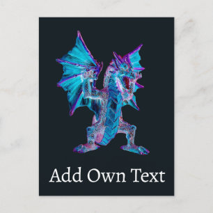 Fantasy Blue Fire Dragon Postkarte