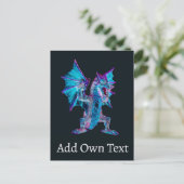 Fantasy Blue Fire Dragon Postkarte (Stehend Vorderseite)