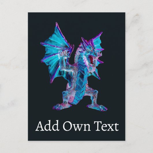Fantasy Blue Fire Dragon Postkarte (Vorderseite)