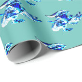 Fantasy Blue Frost Dragon Aquamarin Geschenkpapier (Rolleneckpunkt)