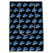 Fantasy Blue Frost Dragon Black Mittlere Geschenktüte (Rückseite)