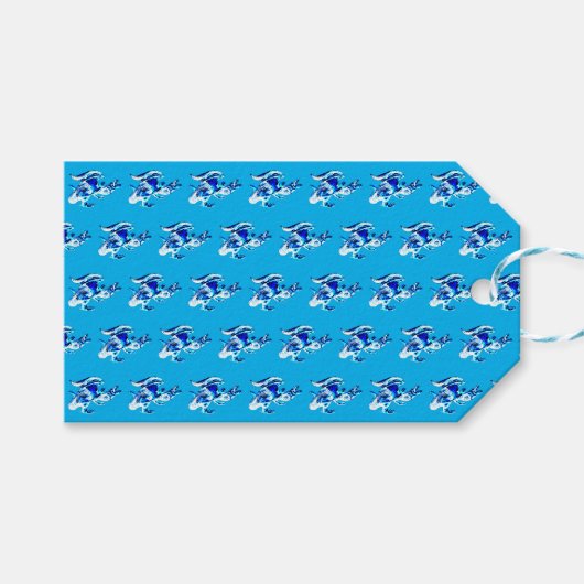 Fantasy Blue Frost Dragon Blue Geschenkanhänger (Vorderseite (Horizontal))
