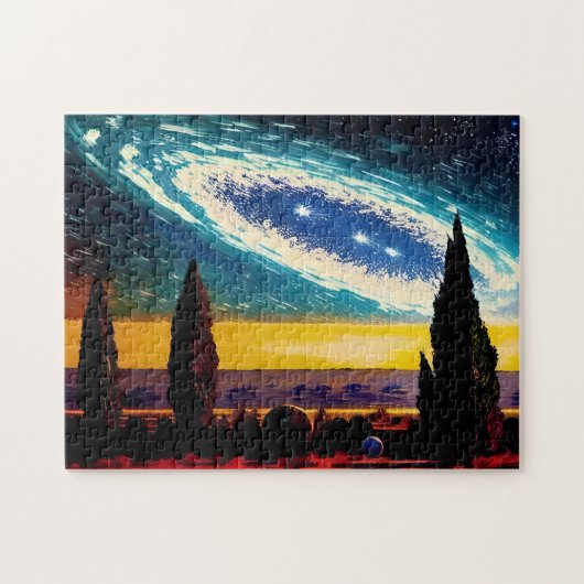 Fantasy Blue Galaxy und Yellow Sky Puzzle (Horizontal)