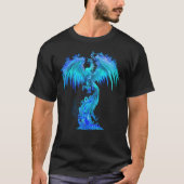 Fantasy Blue Ice Phoenix steigt von der fliegenden T-Shirt (Vorderseite)