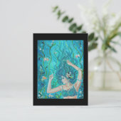 Fantasy Blue Mermaid Postkarte von René (Stehend Vorderseite)