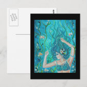 Fantasy Blue Mermaid Postkarte von René (Vorne/Hinten)