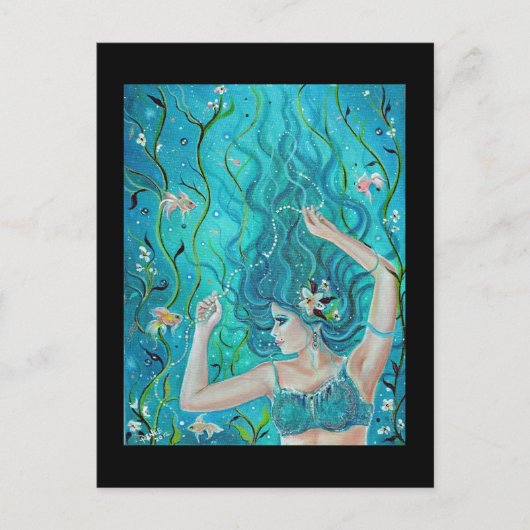 Fantasy Blue Mermaid Postkarte von René (Vorderseite)