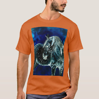Fantasy Blue Ross Malerei T-Shirt