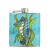 Fantasy Blue Sea Dragon Seepferd Seetang Flachmann (Vorderseite)