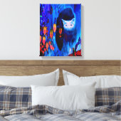 Fantasy Blue Siamese Cat Abstrakt Animal Art Leinwanddruck (Insitu (Schlafzimmer))