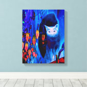 Fantasy Blue Siamese Cat Abstrakt Animal Art Leinwanddruck (Insitu (Holzboden))