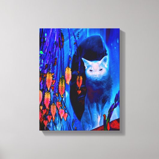 Fantasy Blue Siamese Cat Abstrakt Animal Art Leinwanddruck (Vorderseite)