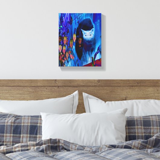 Fantasy Blue Siamese Cat Leinwanddruck (Insitu (Schlafzimmer))