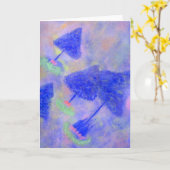 Fantasy Blue Trees Grußkarte Karte (Gelbe Blume)